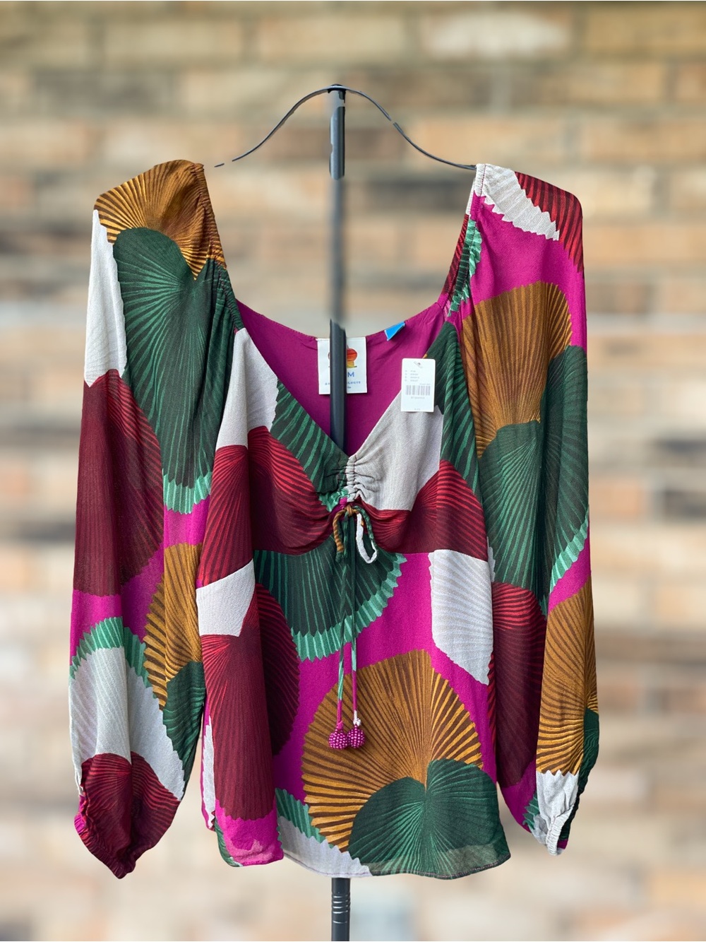 Farm Rio Anthropologie Katalina Blouse NWT Size L Multicolor